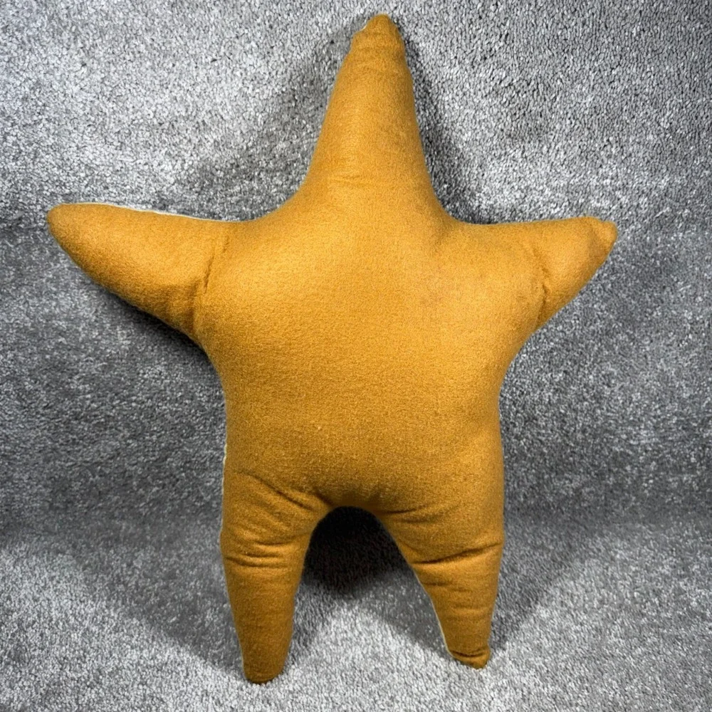 Star Pillow Cream Mustard Angel Christmas Primitive Folk Art‎